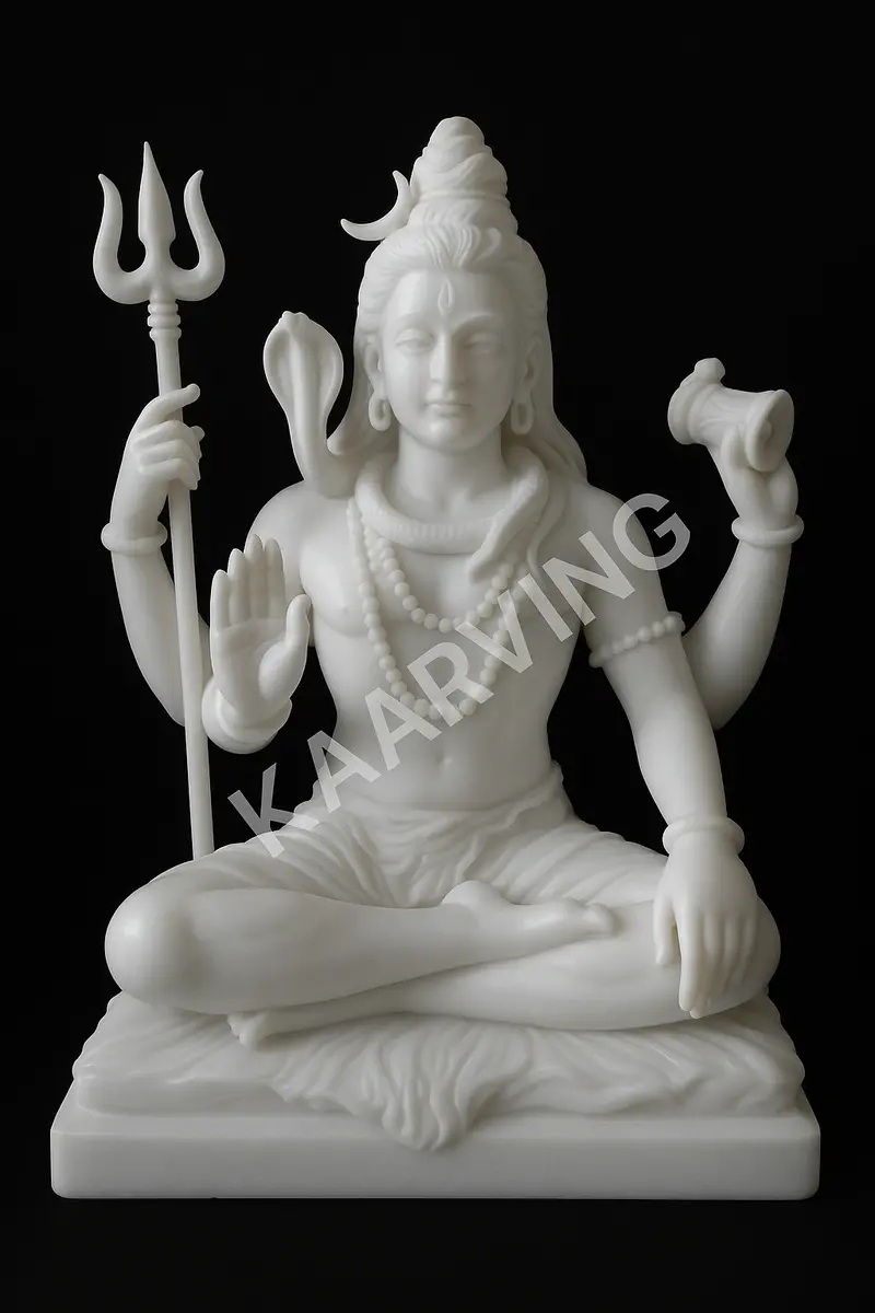 Handmade Shiv Ji marble statue manufacturer in Jaipur India